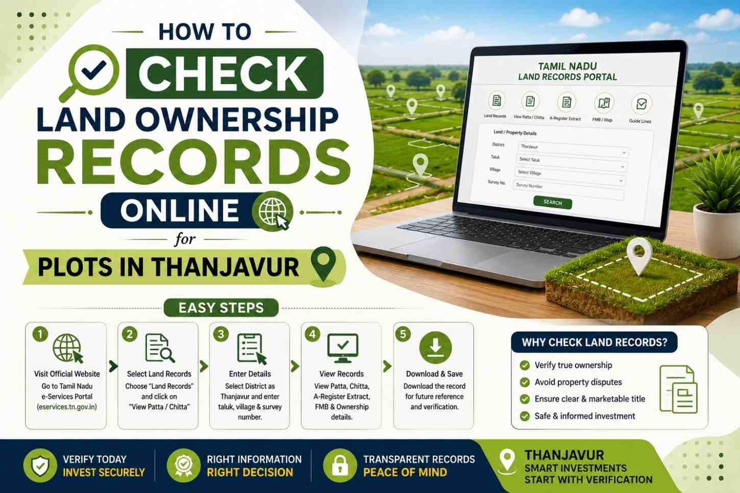 How to Check Land Ownership Records Online for Plots in Thanjavur